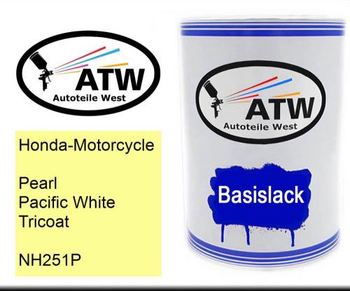 Honda-Motorcycle, Pearl Pacific White Tricoat, NH251P: 500ml Lackdose, von ATW Autoteile West.